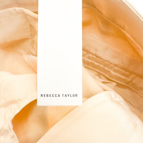 Rebecca Taylor Pleated Flared Suit Trouser Pant Cream/Wheat Size 12 $295 NWT - Picture 8 of 12